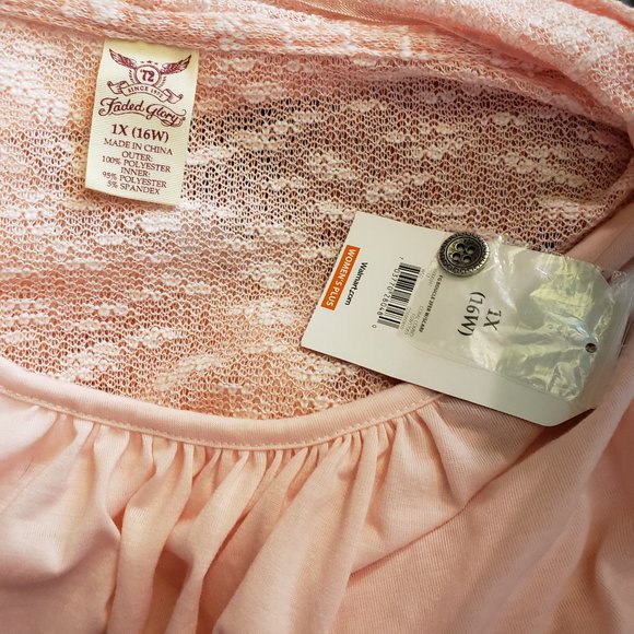 NWT Faded Glory Top with attached jacket Plus 1X - Picture 3 of 9